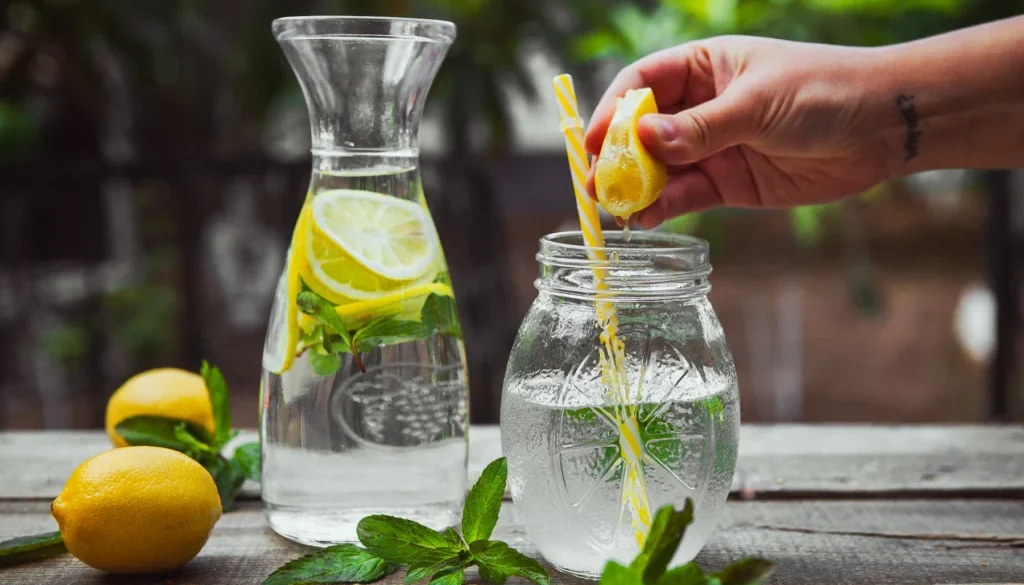 hand-squeezing-lemon-into-glass-jar-with-water-side-view-wooden-yard-table_176474-5965.jpg